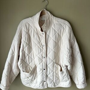Z Supply Quilted Off-White Bomber Jacket